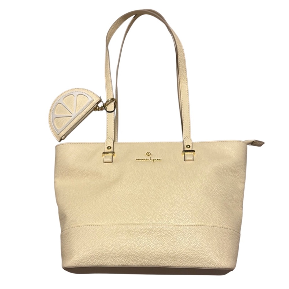 NWOT NANETTE LEPORE  Cream Tote (light yellow) with Coin Pouch